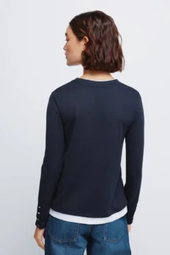 T-shirt efeito dupla peça com toque suave