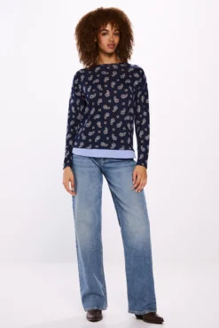 T-shirt estampada combinada
