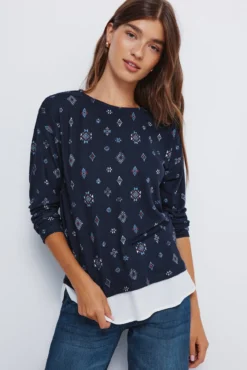 T-shirt estampada combinada