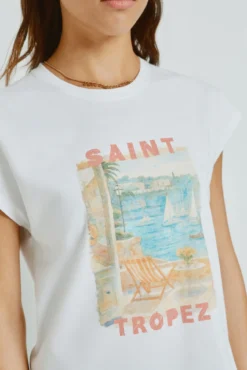 T-shirt estampada de manga curta