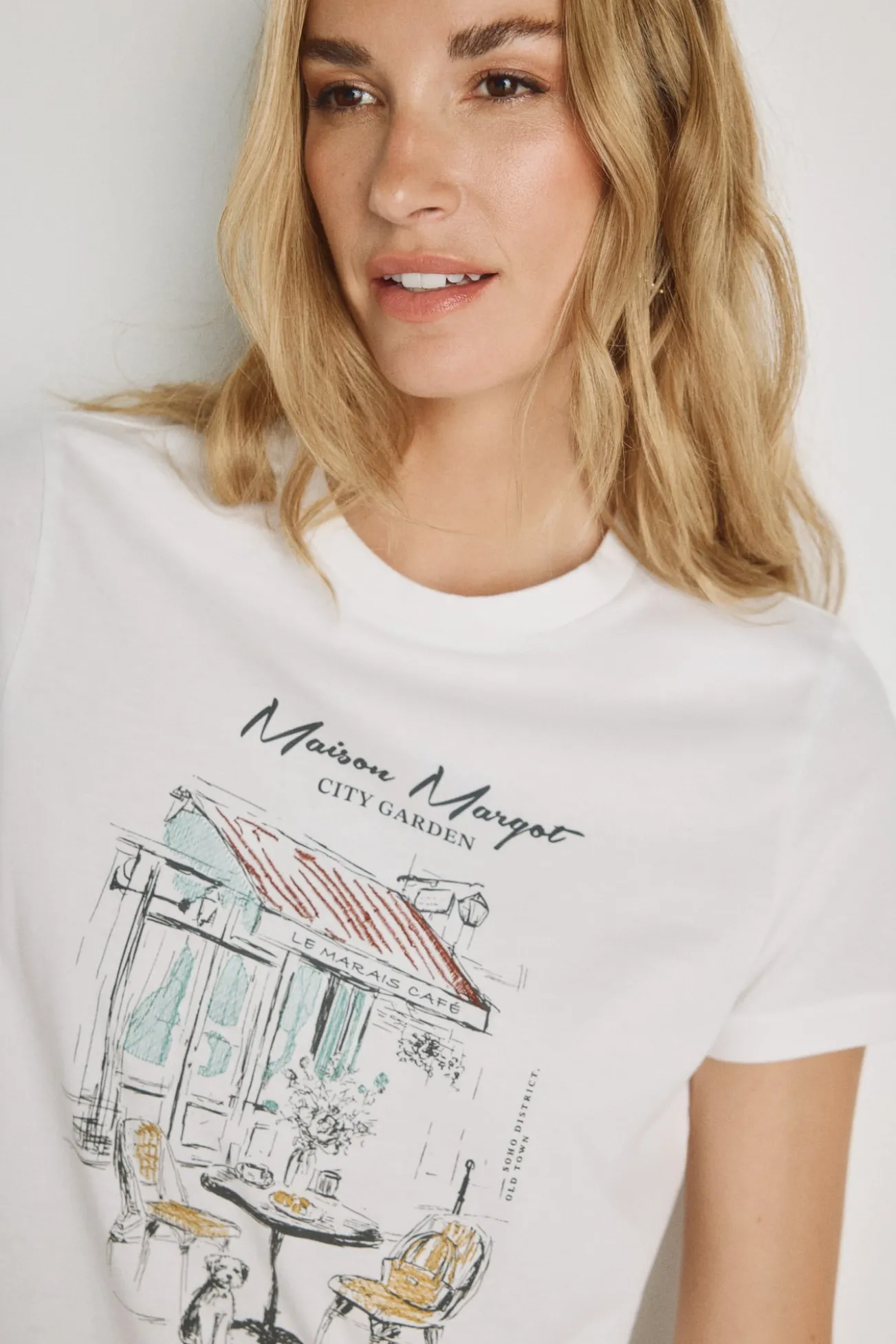 T-shirt estampada de manga curta