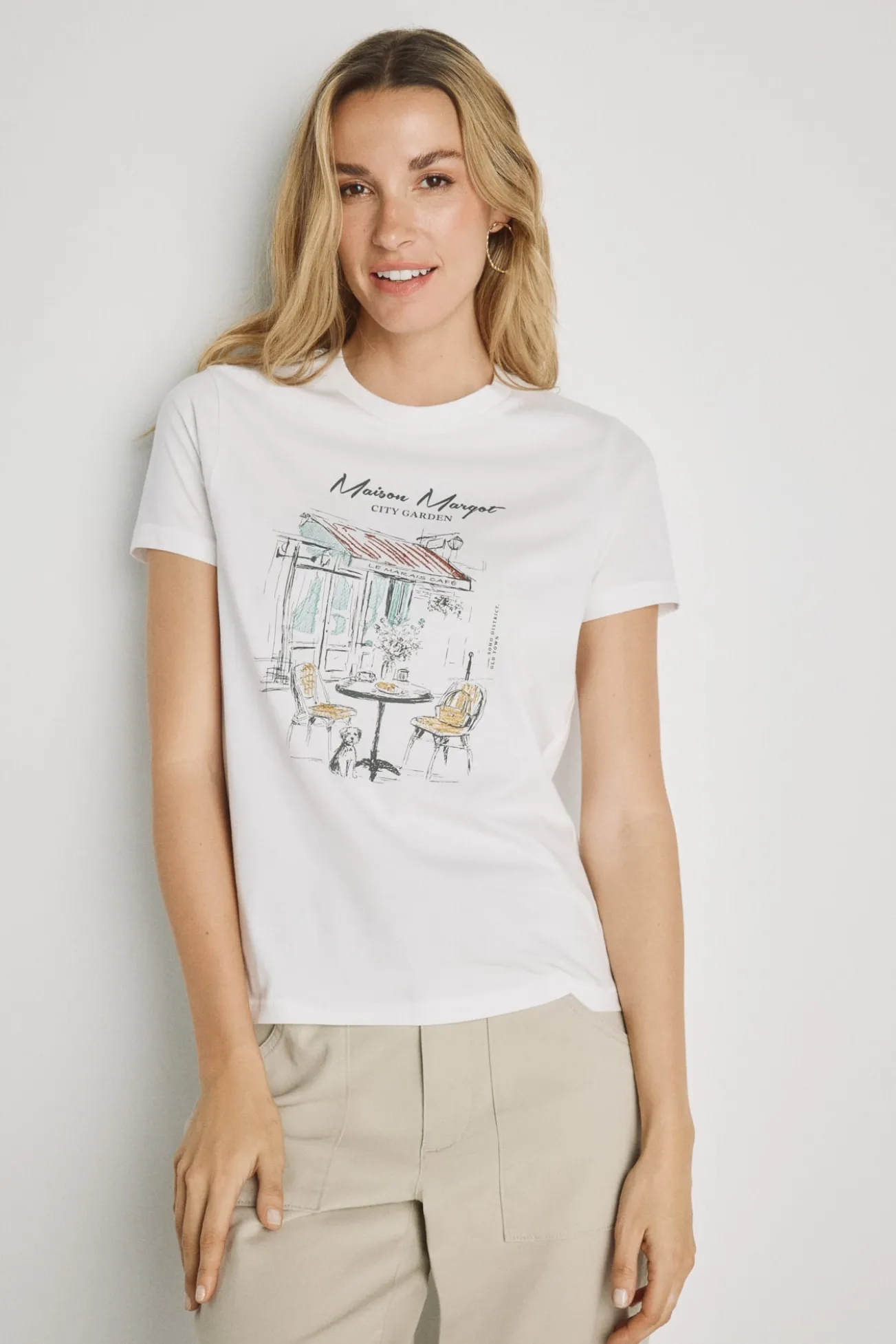 T-shirt estampada de manga curta