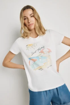 T-shirt estampada de manga curta