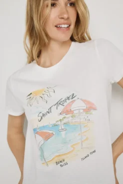 T-shirt estampada de manga curta