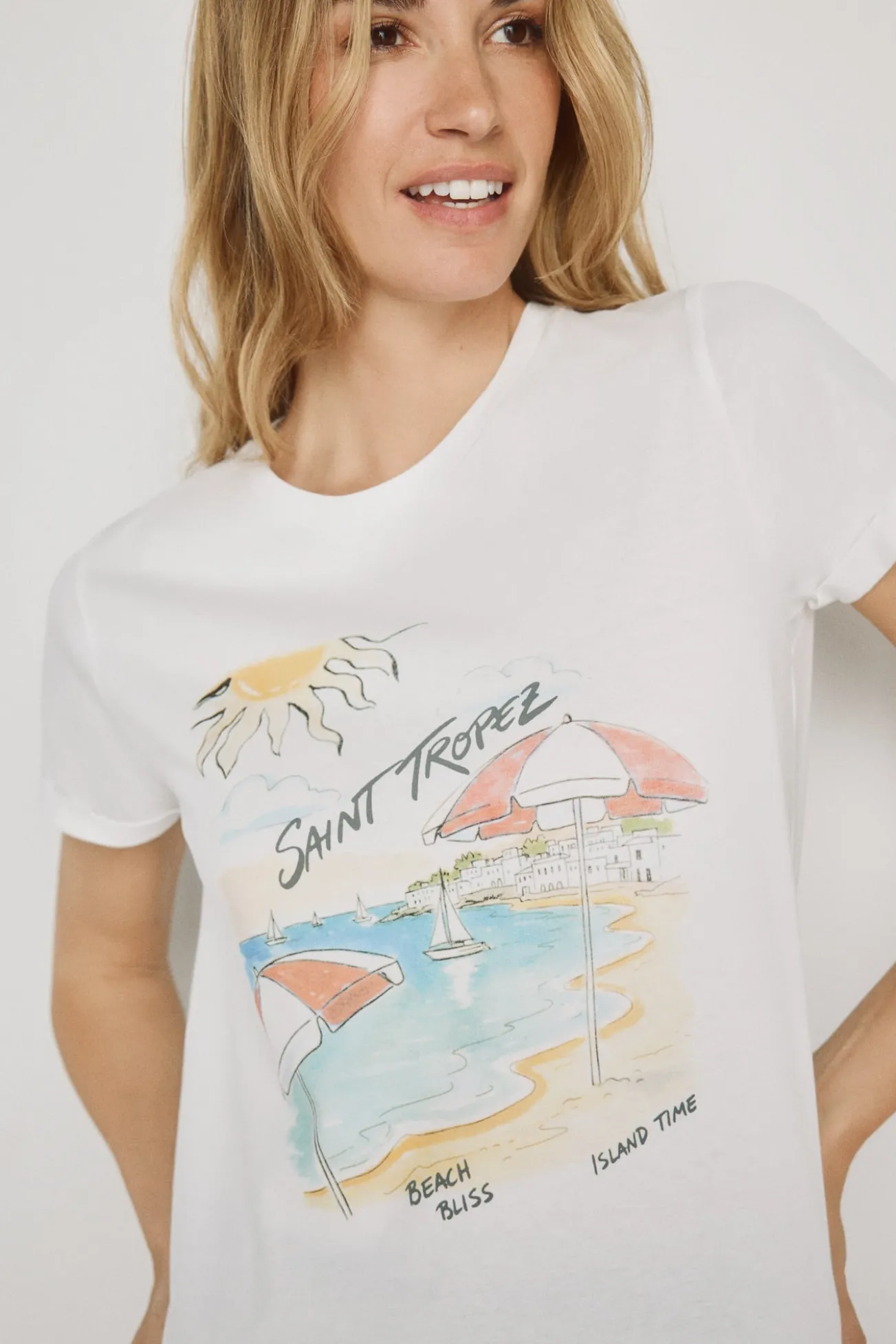 T-shirt estampada de manga curta