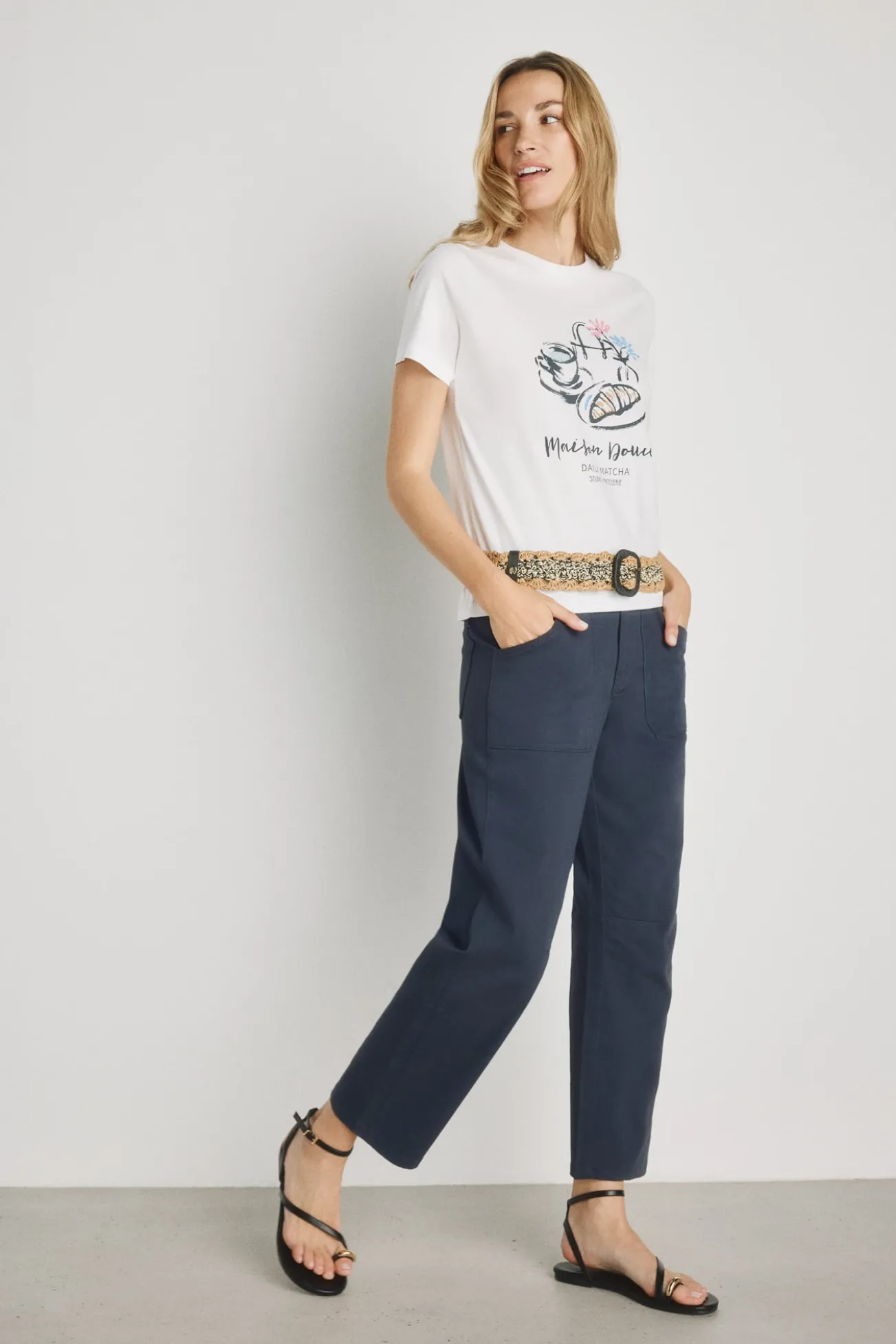 T-shirt estampada de manga curta