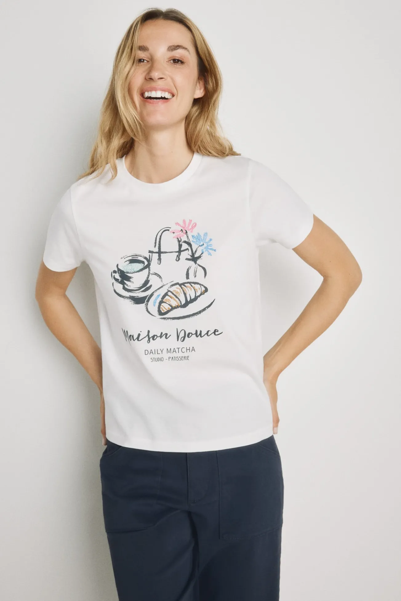 T-shirt estampada de manga curta
