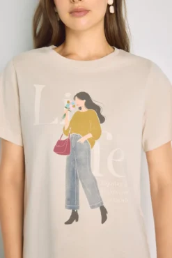 T-shirt estampada de manga curta