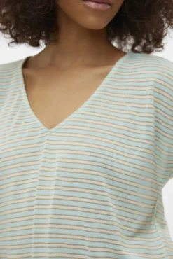T-shirt lúrex com decote