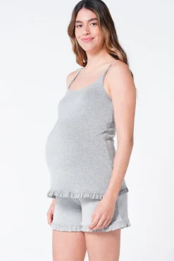 T-shirt top pijama maternity amamentação folhos