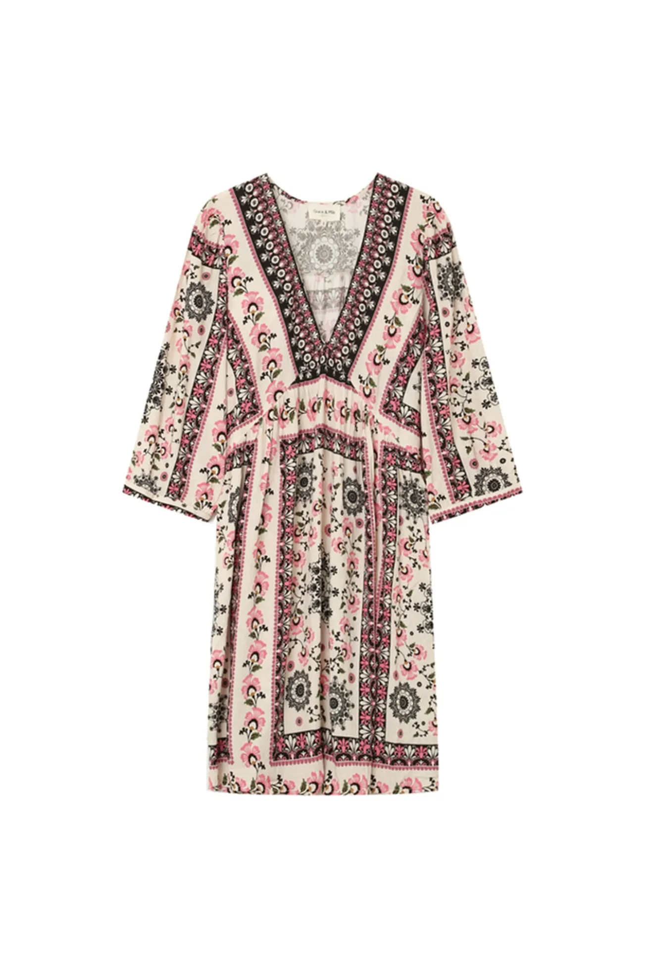 Vestido babydoll estampado boêmio