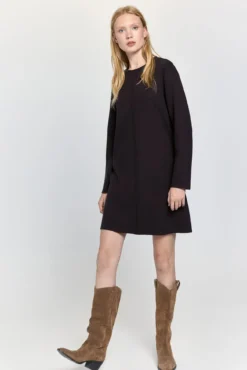 Vestido básico de tecido plush