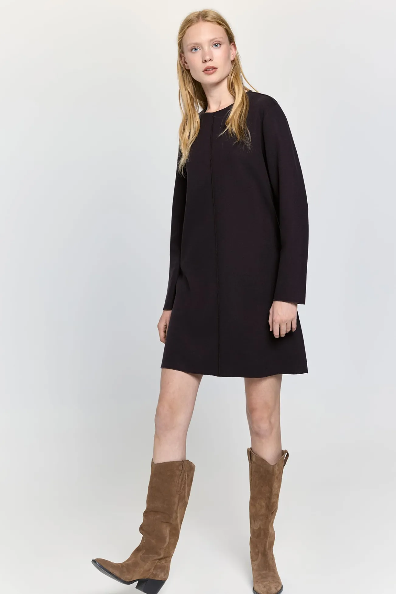 Vestido básico de tecido plush