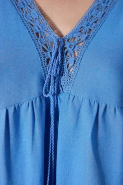 Vestido cafetã azul