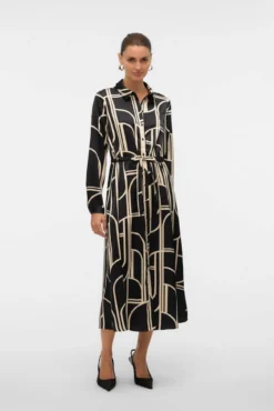 vestido camisa de cetim 7/8