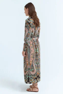 Vestido camisa midi estampado