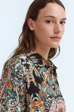 Vestido camisa midi estampado