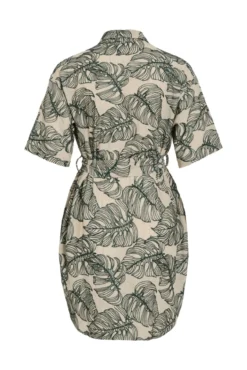 Vestido camiseiro curto com bordados