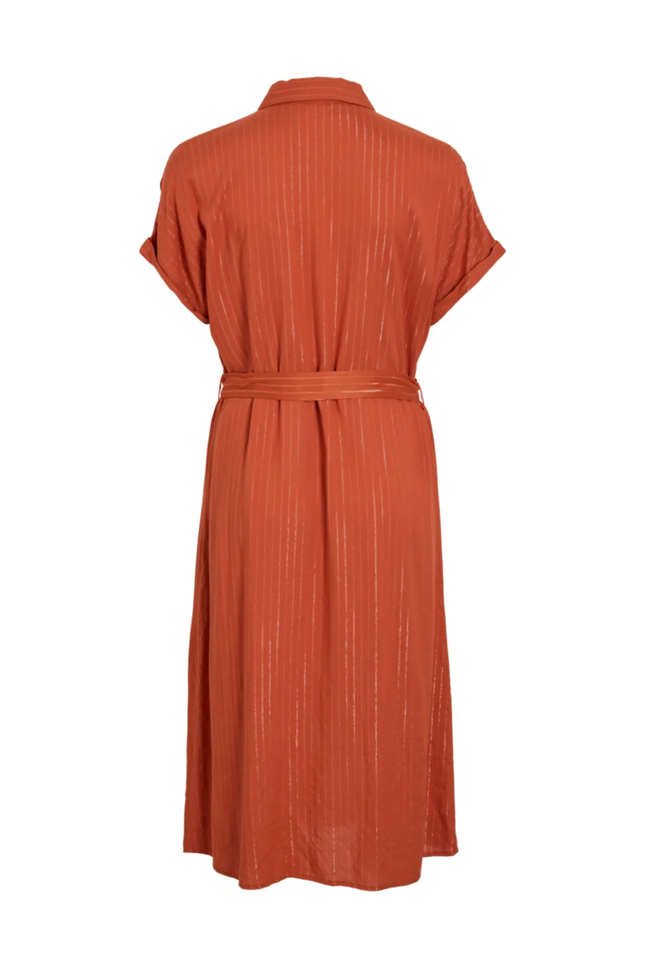 Vestido camiseiro midi com lúrex