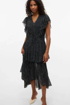 Vestido comprido bolinhas