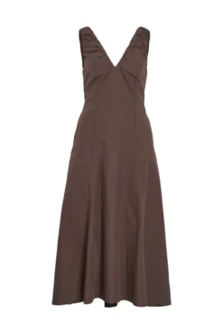 Vestido comprido de alças em algodão