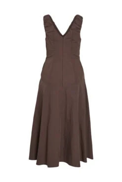 Vestido comprido de alças em algodão