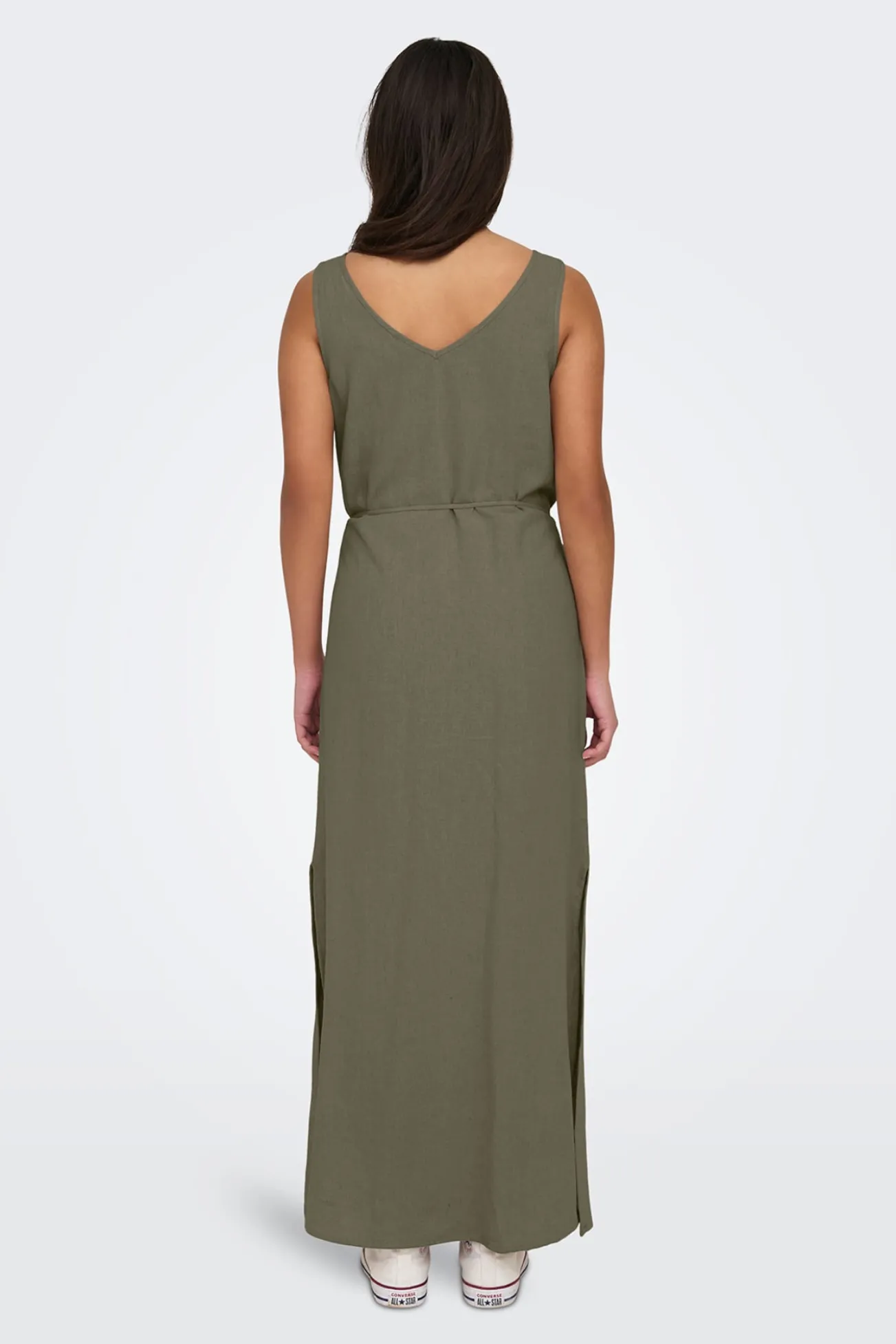 Vestido comprido em linho