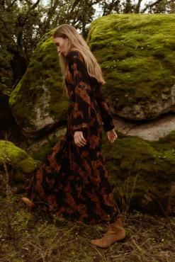 Vestido comprido estampado