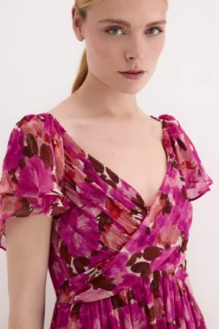 Vestido comprido estampado floral