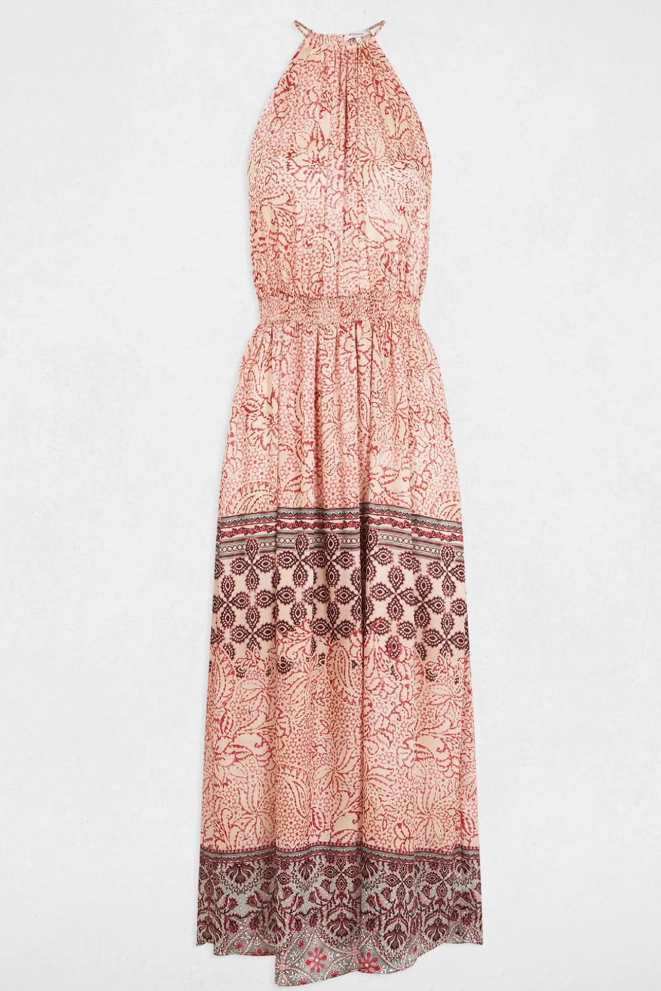 Vestido comprido reto estampado