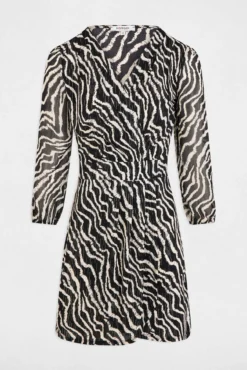 Vestido cruzado estampado