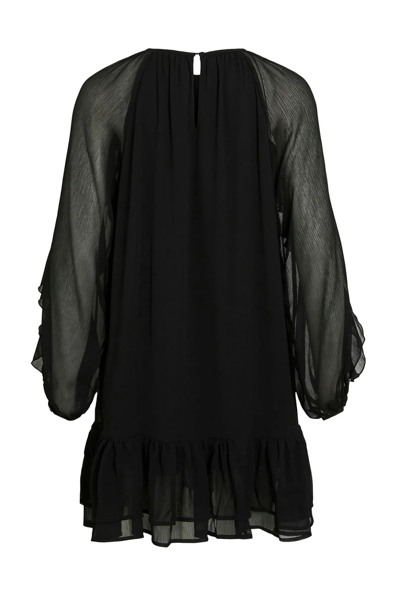 Vestido curto com babados