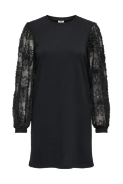 Vestido curto com detalhe floral