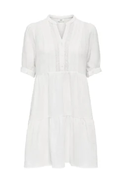 Vestido curto com folhos