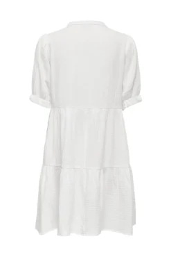 Vestido curto com folhos