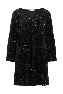 Vestido curto com lantejoulas