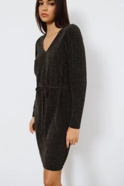 Vestido curto com lurex