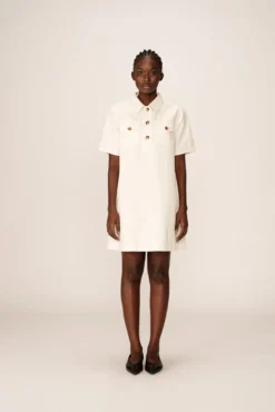 Vestido curto de algodão