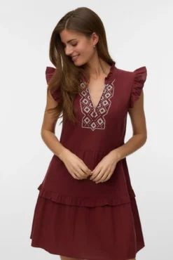 Vestido curto de algodão