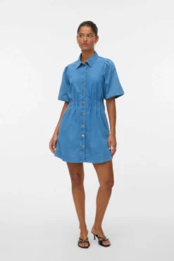 Vestido curto de algodão