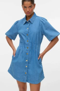 Vestido curto de algodão