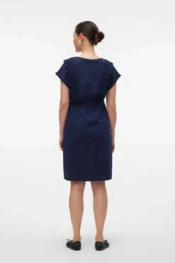 Vestido curto de algodão maternity e amamentação
