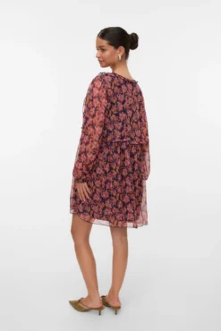Vestido curto de chiffon