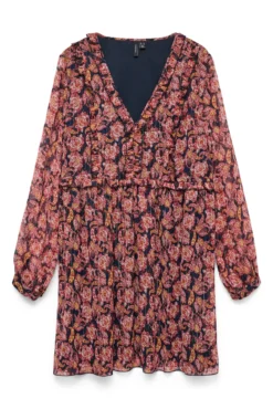 Vestido curto de chiffon