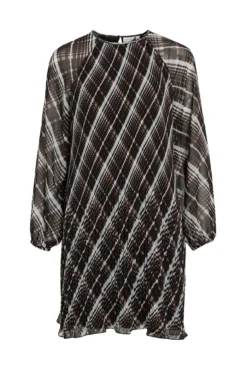 Vestido curto de chiffon plissado
