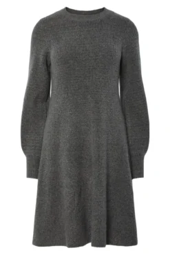 Vestido curto de malha com punhos