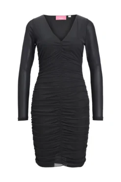 Vestido curto de malha forrado de mulher