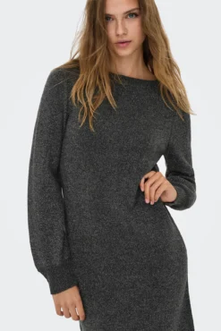Vestido curto de malha lurex
