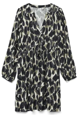 Vestido curto de manga comprida Curve
