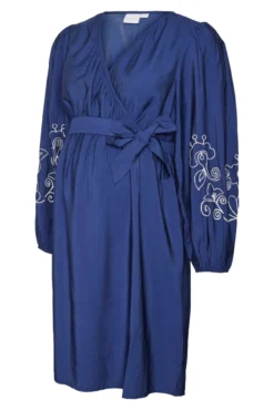 Vestido curto de manga comprida maternity